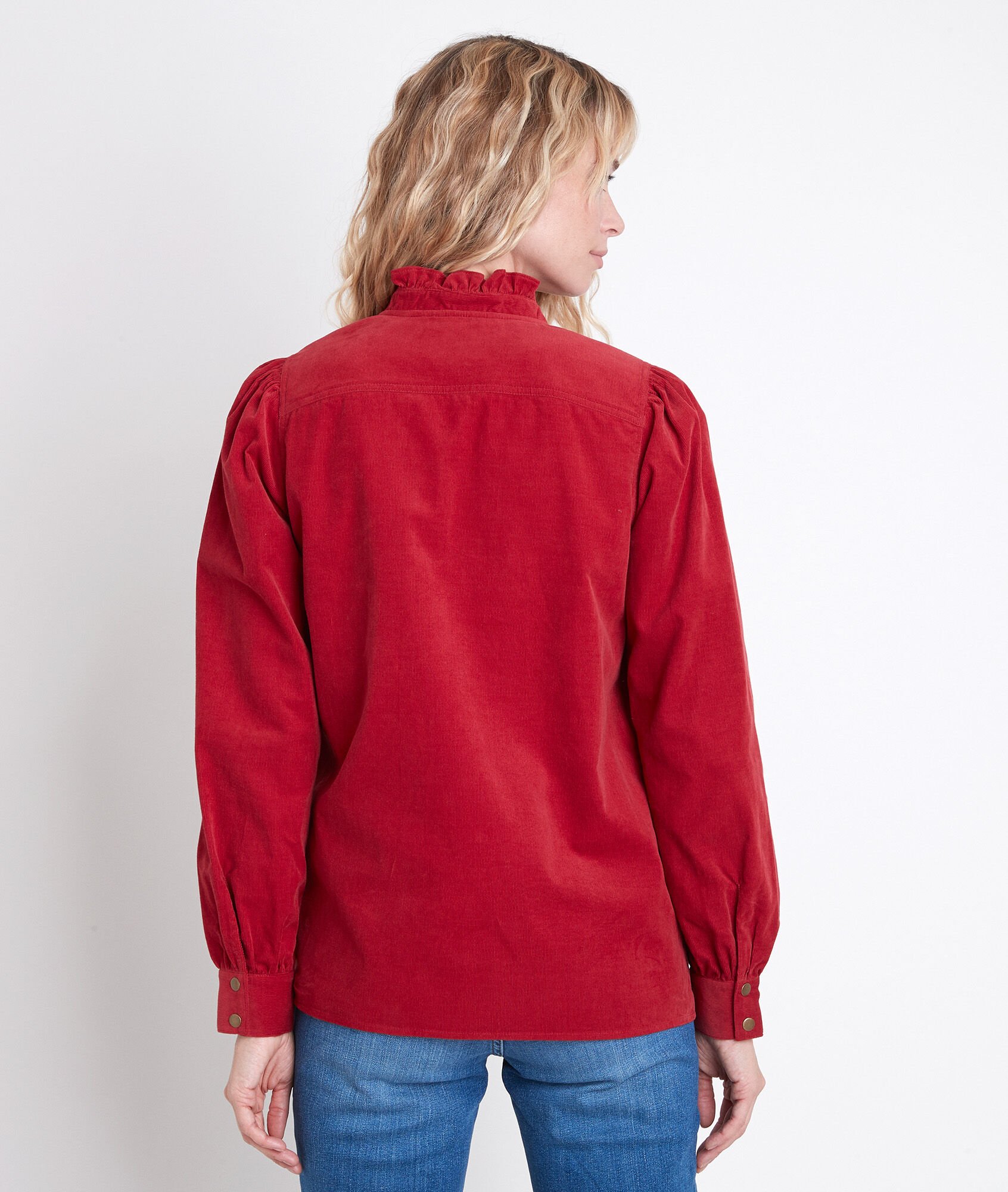 corduroy shirt red