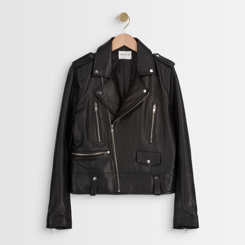 Tommy black leather jacket noir.