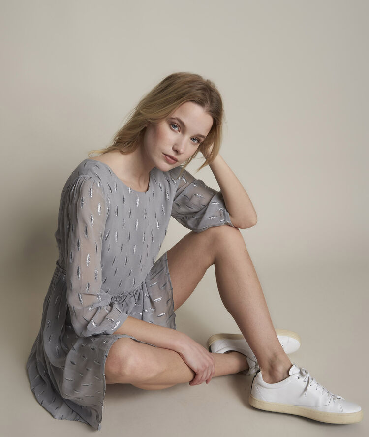 Oc&eacute;ane grey marl lurex dress mouse grey.