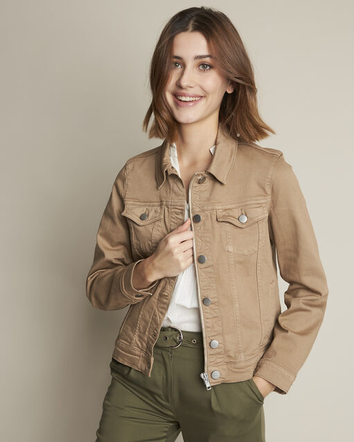 Clem havana brown denim jacket camel.
