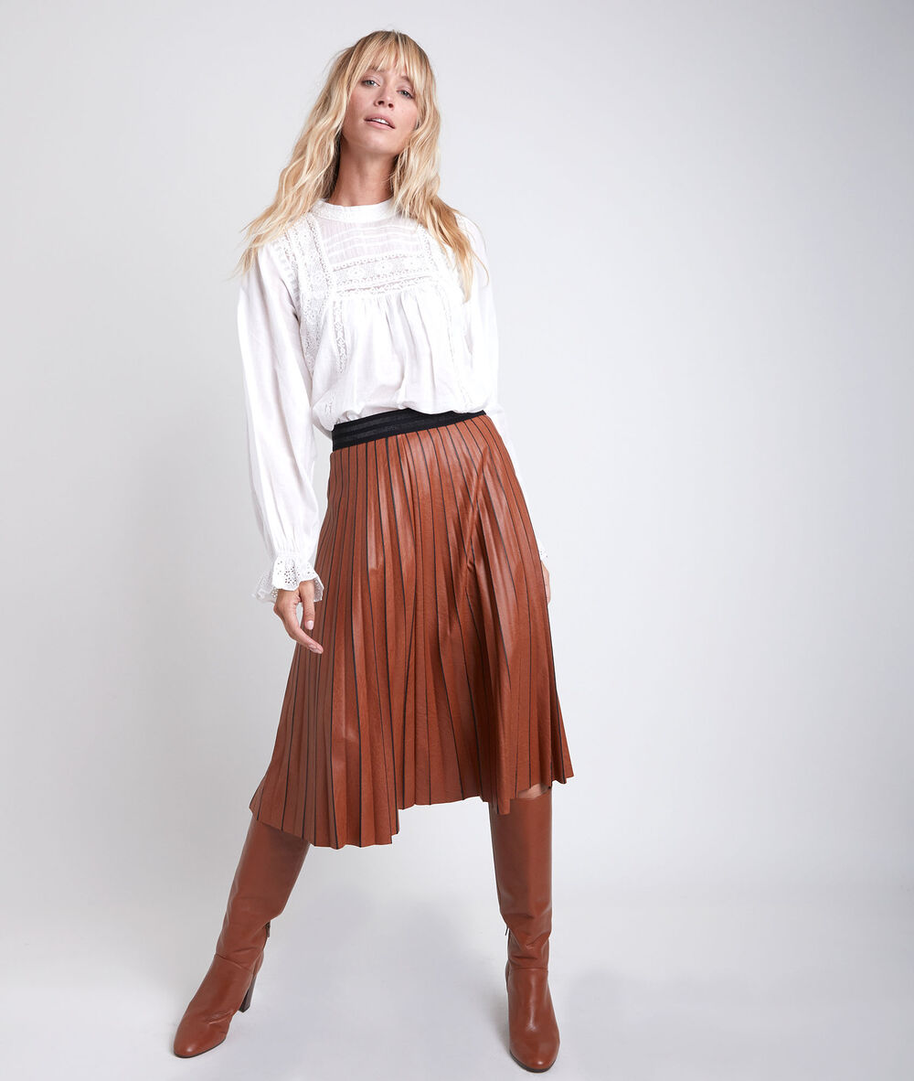 Garance pleated skirt caramel.