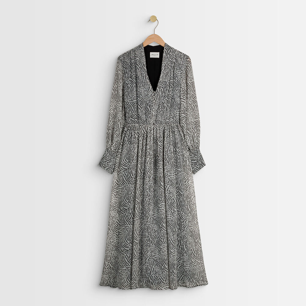 Nancy printed maxi dress noir.