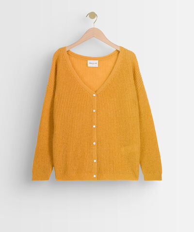 Paddy yellow wool and mohair cardigan PhotoZ | 1-2-3