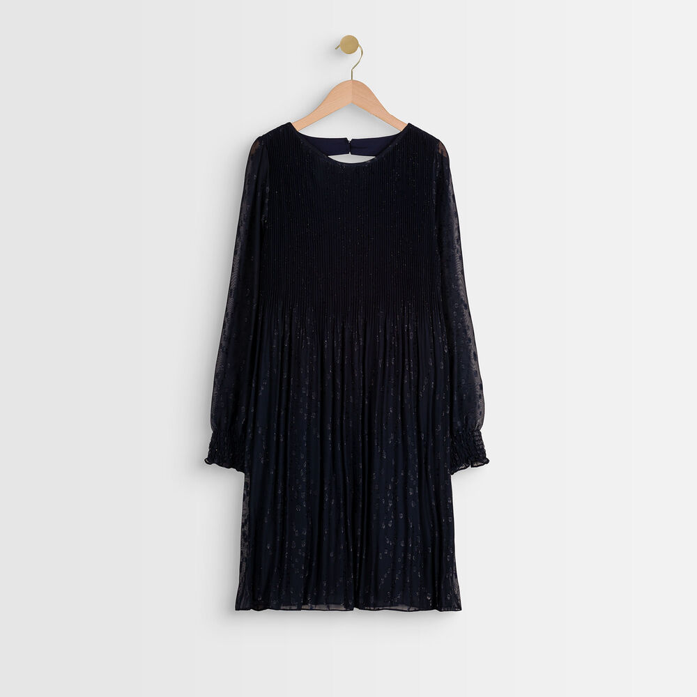 Coralia pleated lurex dress violet.