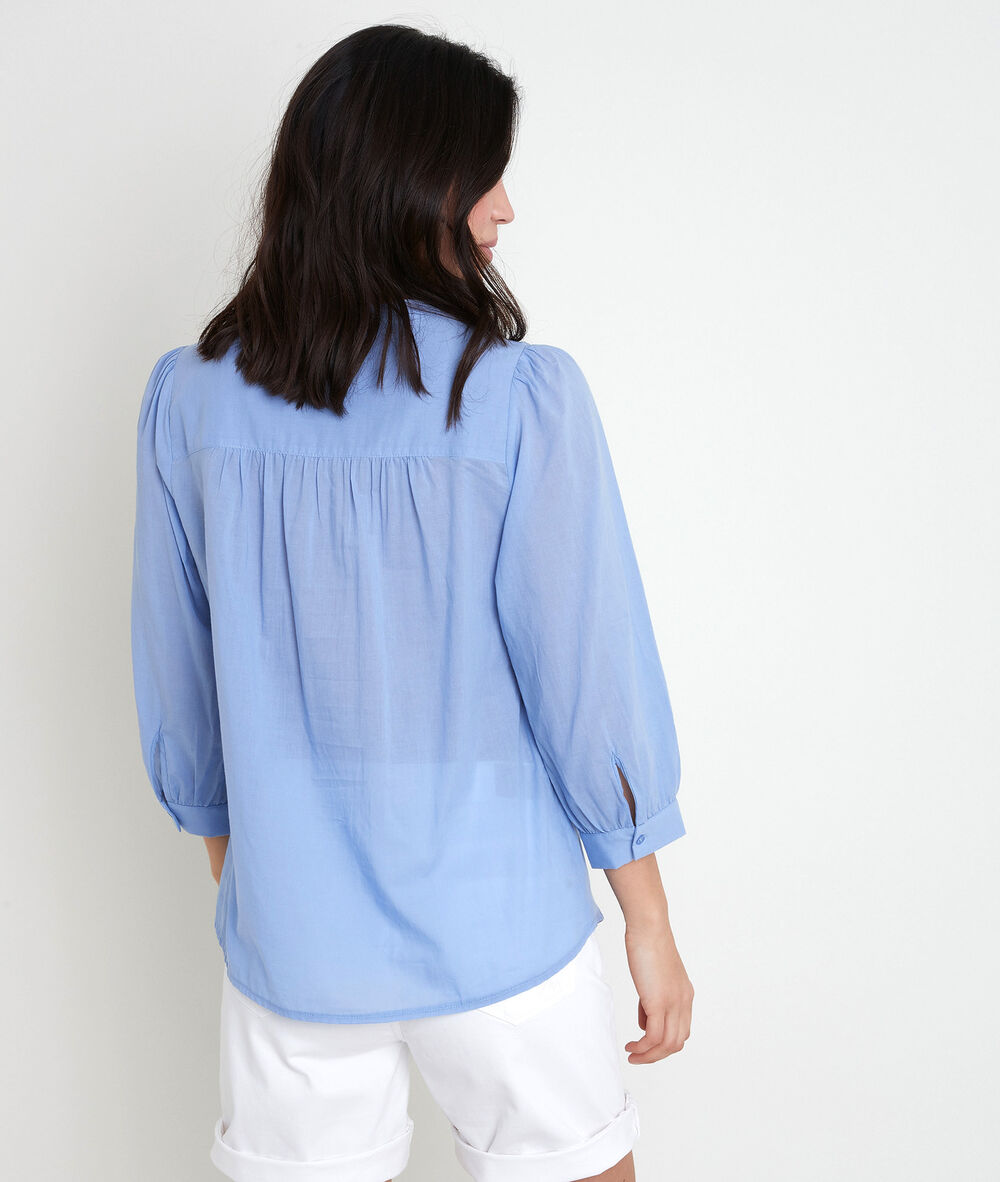 Thiago sky blue lace blouse ciel.