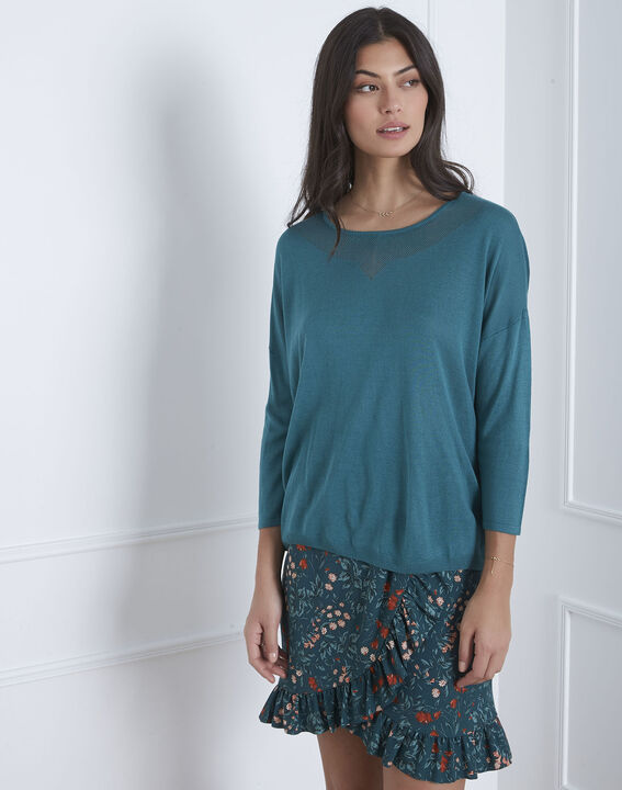 Avenir blue pullover with elegant collar | 1-2-3 Avenir blue pullover with elegant collar PhotoZ | 1-2-3