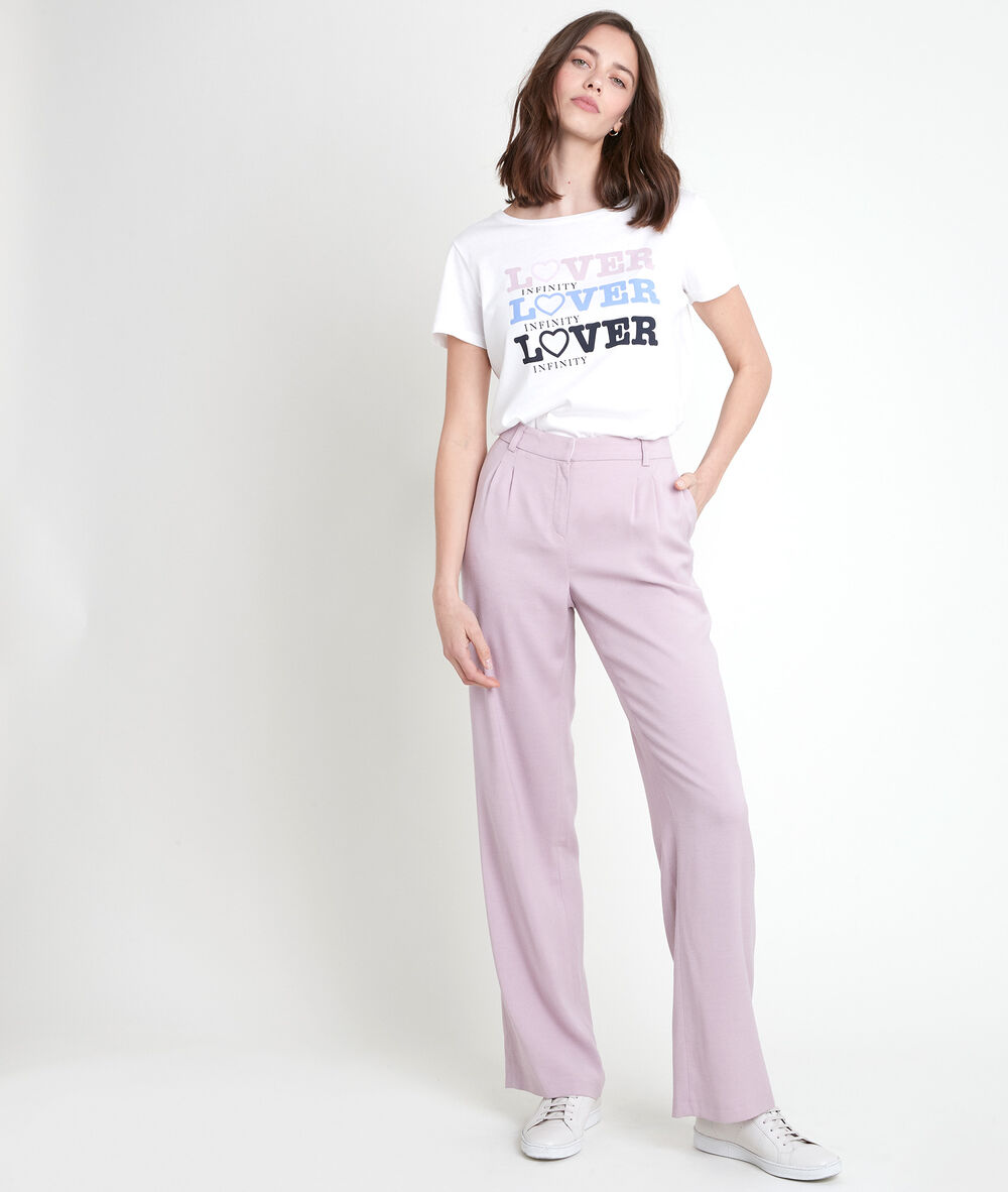 Marcel mauve wide-legged wool trousers mauve.
