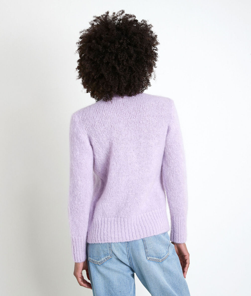 Rozelle mauve mohair blend cardigan mauve.