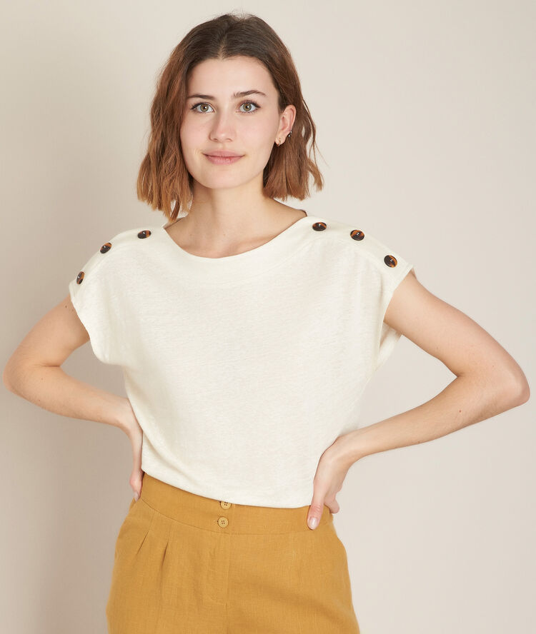 Royal greige linen t-shirt fjord.