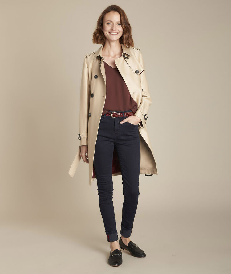 Neptune ebony v-neck blouse dark brown.