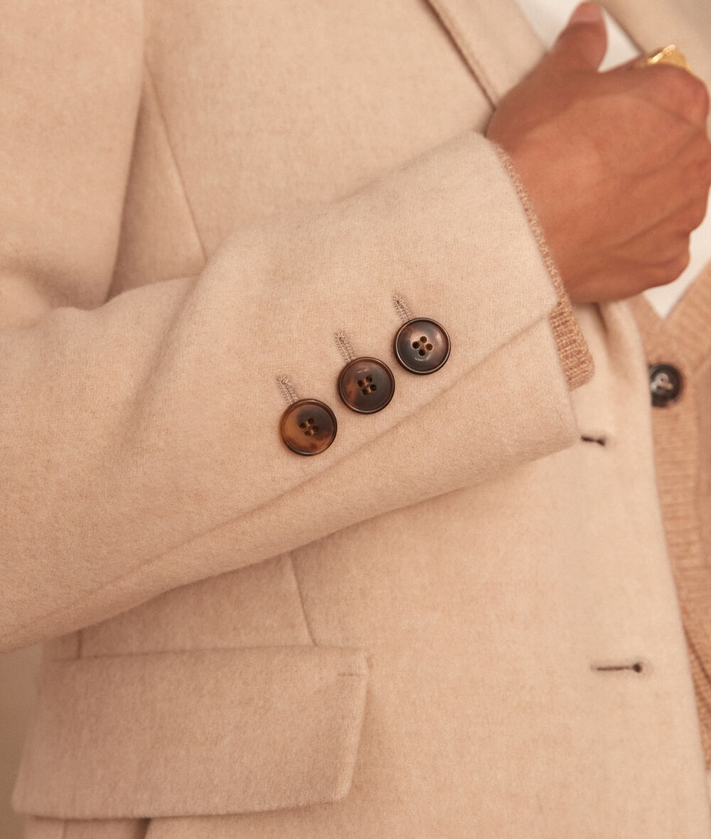Plume straight beige recycled wool coat PhotoZ | 1-2-3