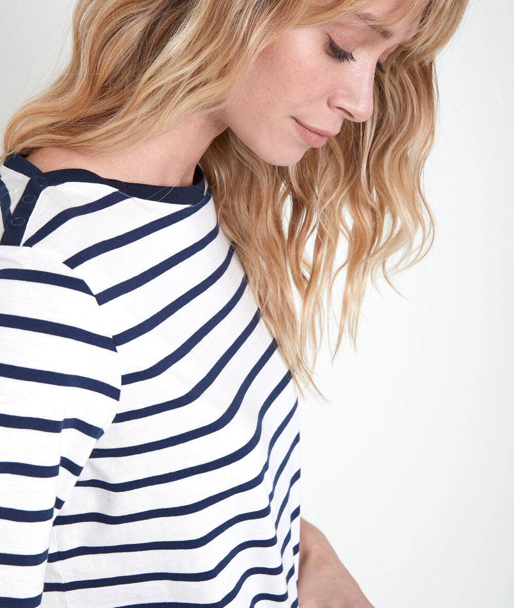 Idylle striped top ecru.