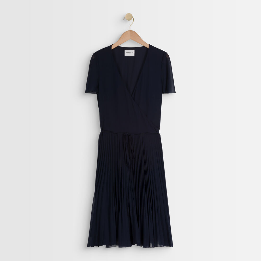 Marinette pleated wrap dress marine.
