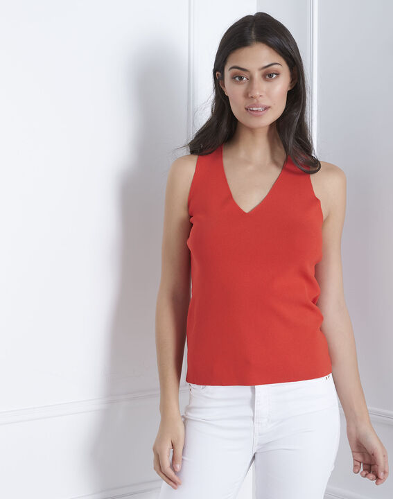 Aloe red fine-knit vest top | 1-2-3 Aloe red fine-knit vest top PhotoZ | 1-2-3