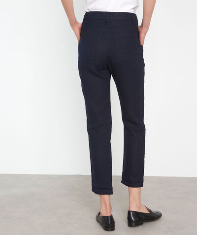 NALLA navy linen straight cut trousers PhotoZ | 1-2-3