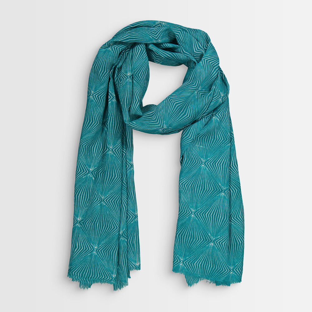 Beth printed scarf turquoise.