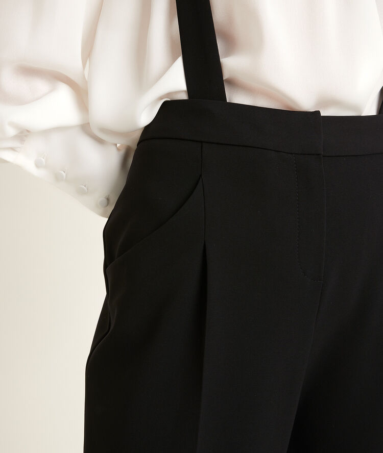 Perroquet microfibre trousers with braces noir.