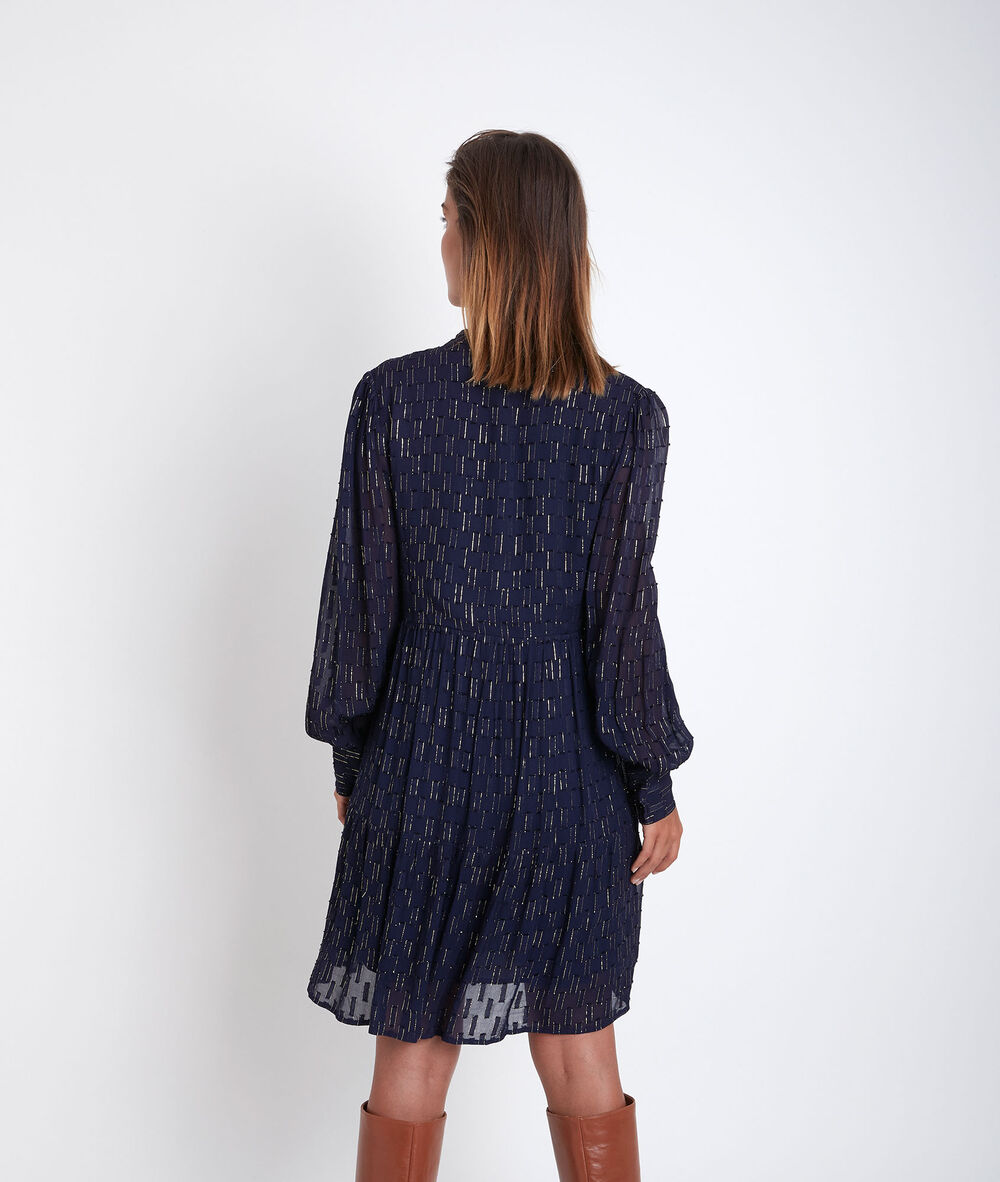 Cassandra navy lurex dress marine.