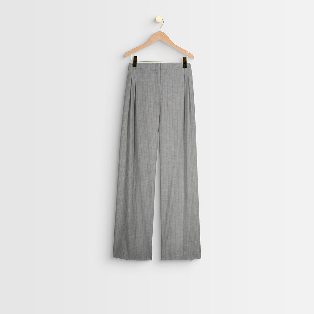 Marcel wide trousers with grey stripes gris pale.