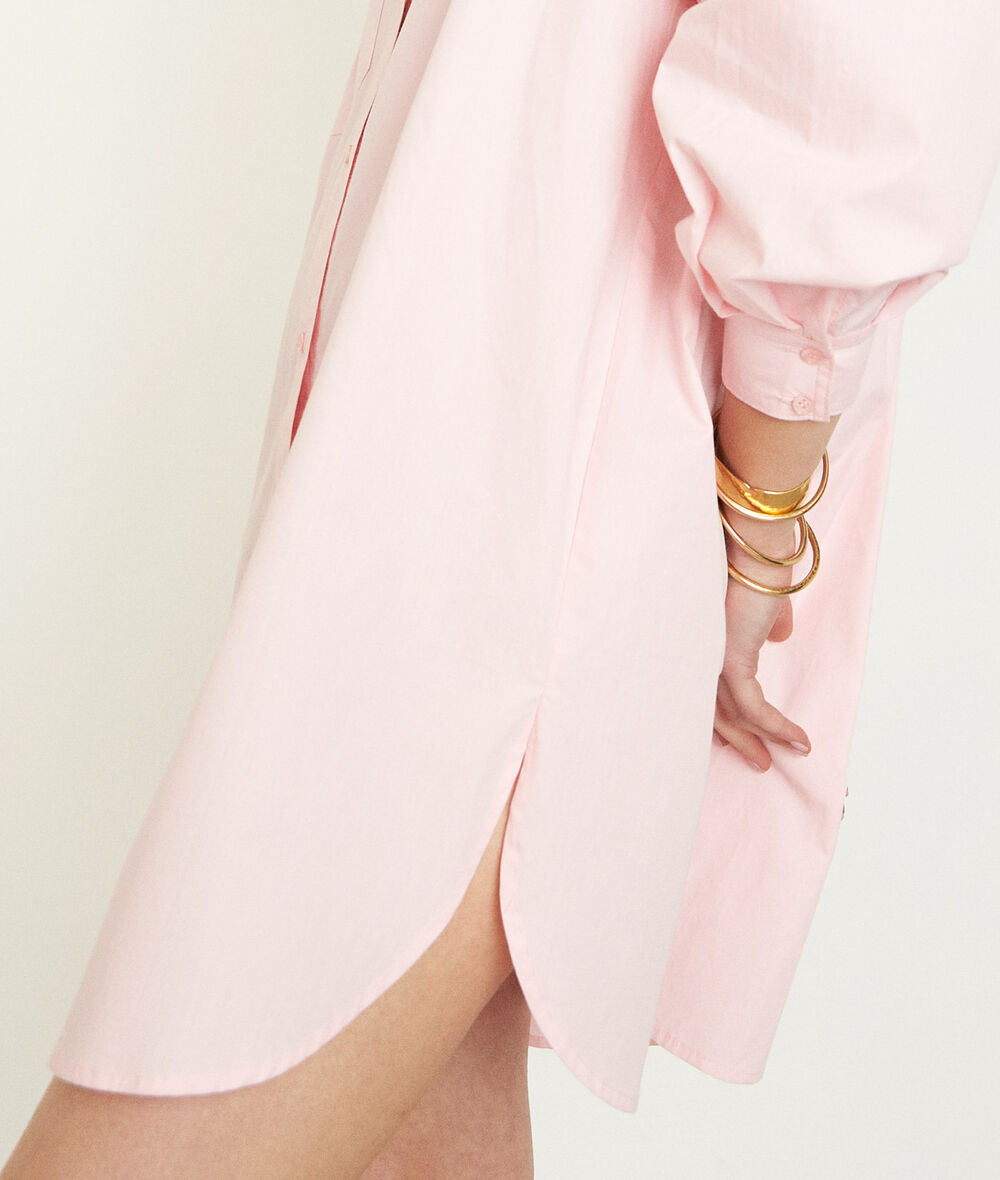Hoberte pink cotton shirt-dress PhotoZ | 1-2-3