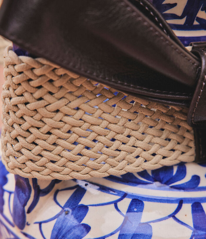 Raul wide cotton and leather tie belt PhotoZ | 1-2-3