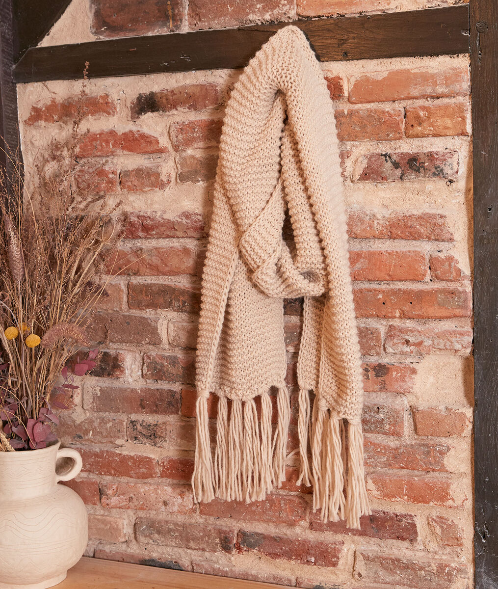 Haby chalk-coloured fringed scarf | 1-2-3 Haby chalk-coloured fringed scarf PhotoZ | 1-2-3