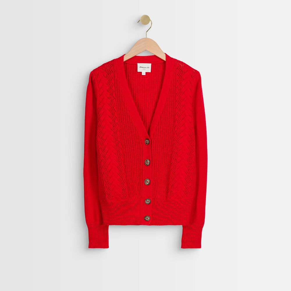 Abbie decorative red cardigan rouge.