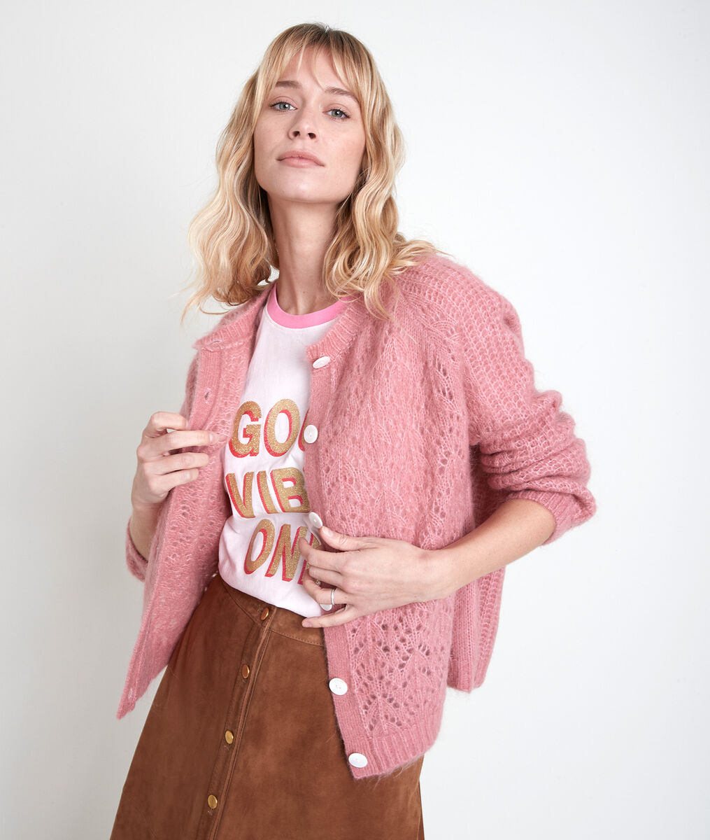 ARY pink wool-blend cardigan | 1-2-3 ARY pink wool-blend cardigan PhotoZ | 1-2-3
