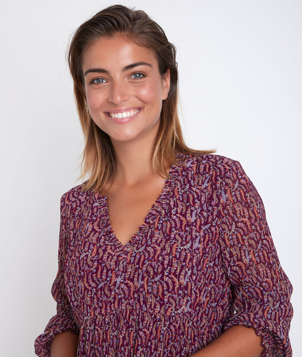 Colombe garnet printed dress grenat.