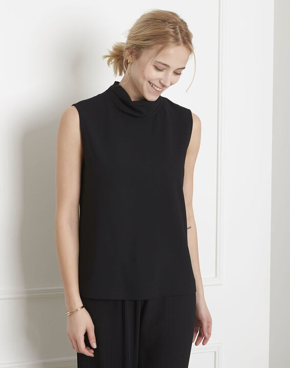 Chimene black scarf-neck top | 1-2-3 Chimene black scarf-neck top PhotoZ | 1-2-3