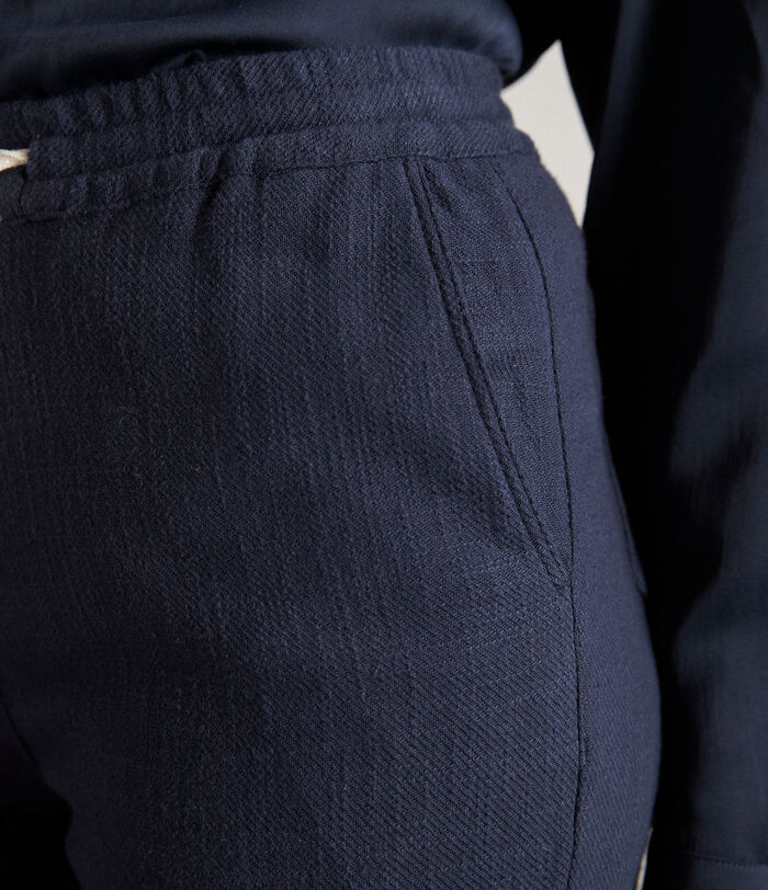 Noor navy cotton trousers PhotoZ | 1-2-3