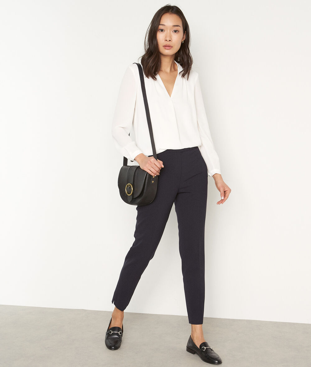 Lara navy slim-fit tailored trousers  PhotoZ | 1-2-3