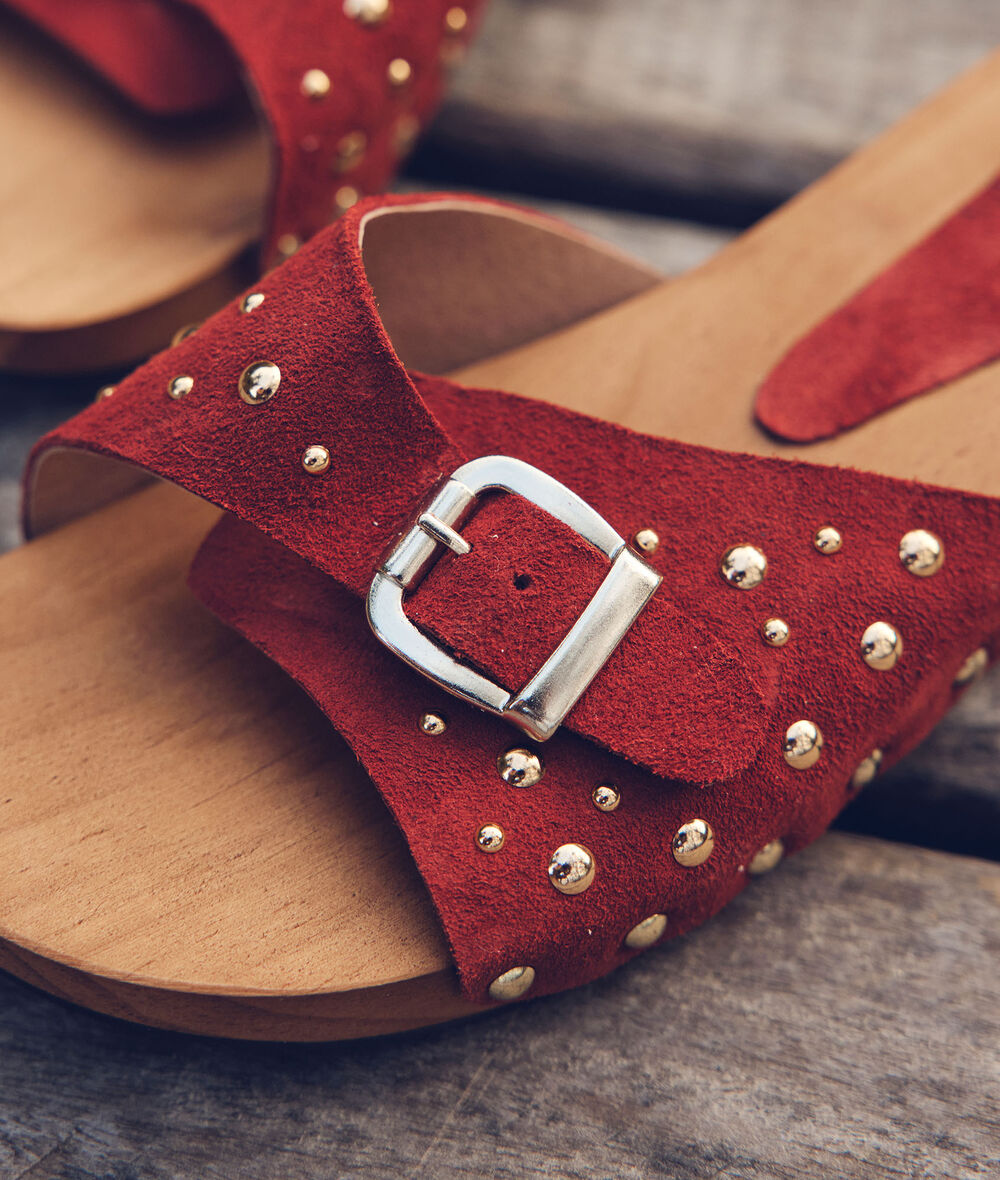 Via leather and wooden tiled mules PhotoZ | 1-2-3