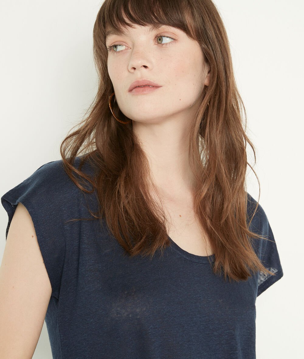 Mathilda navy eco-friendly linen T-shirt  PhotoZ | 1-2-3