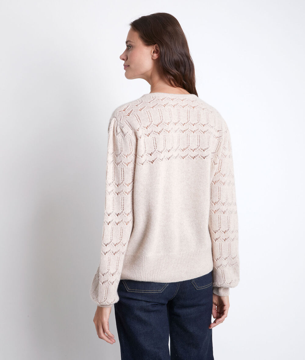 Respect reversible cashmere cardigan poudre.