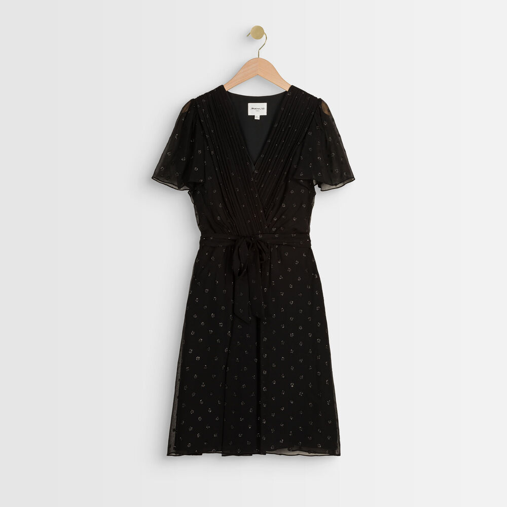 Charline silk lurex dress noir.