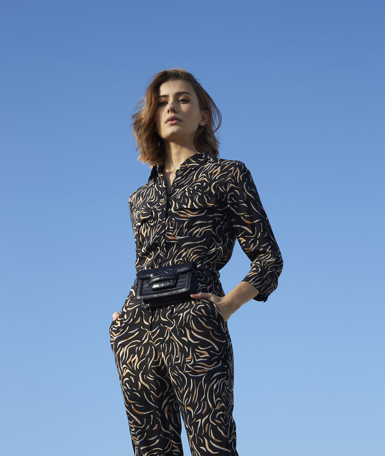 Carmen printed jumpsuit navy blue.