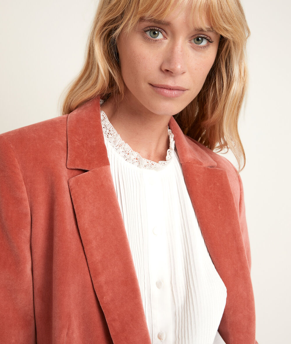 Tilleul velvet jacket goyave.
