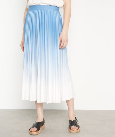 Darcy sky-blue mid-length pleated skirt  PhotoZ | 1-2-3
