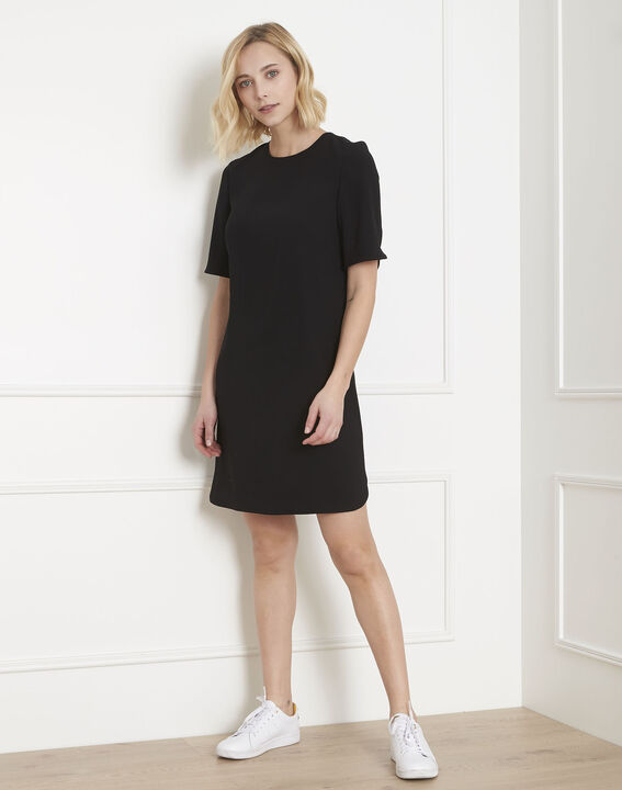 Liesse black crepe dress with grosgrain bow | 1-2-3 Liesse black crepe dress with grosgrain bow PhotoZ | 1-2-3