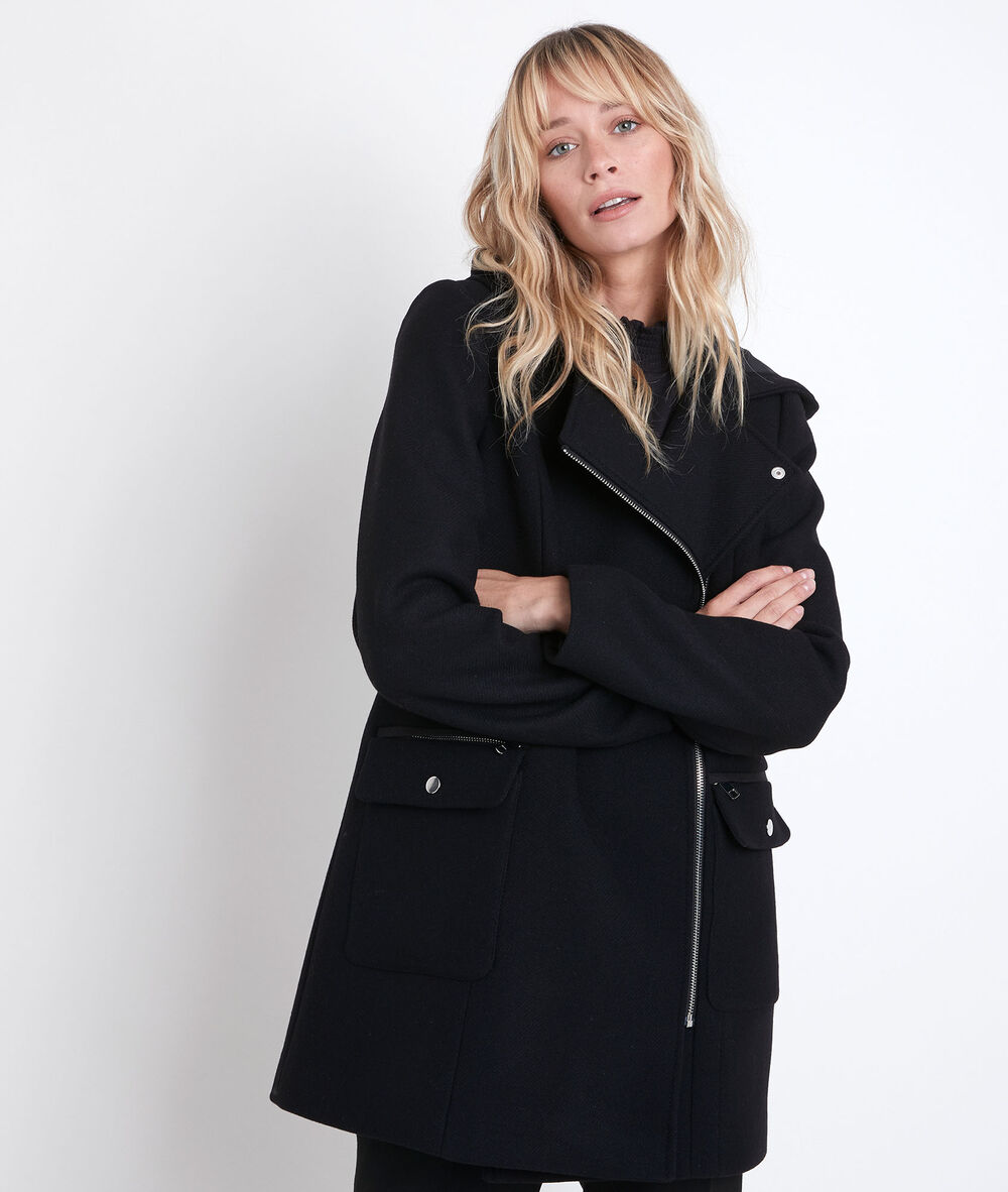 Oryana wool blend coat noir.