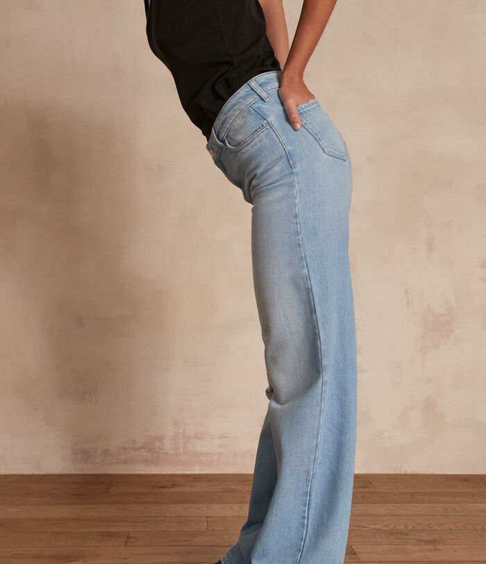 Sandy wide-leg blue denim jeans PhotoZ | 1-2-3