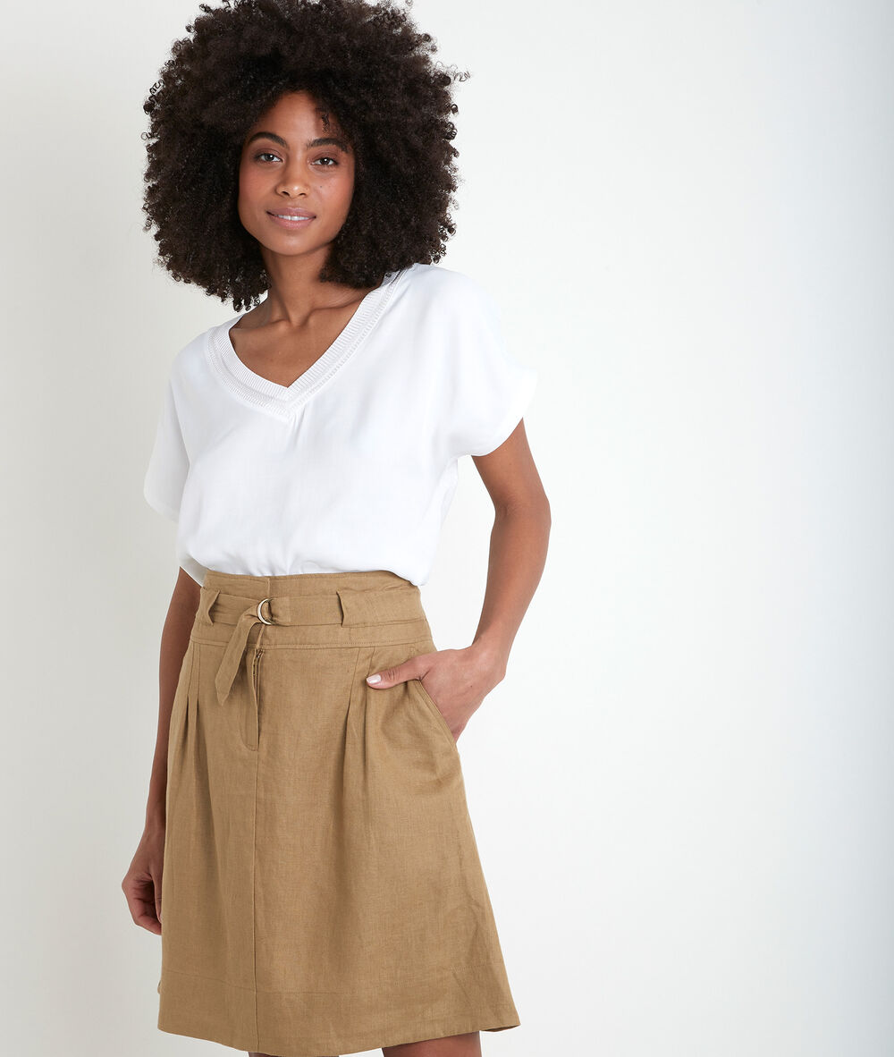 Wicky ecru two-fabric t-shirt ecru.