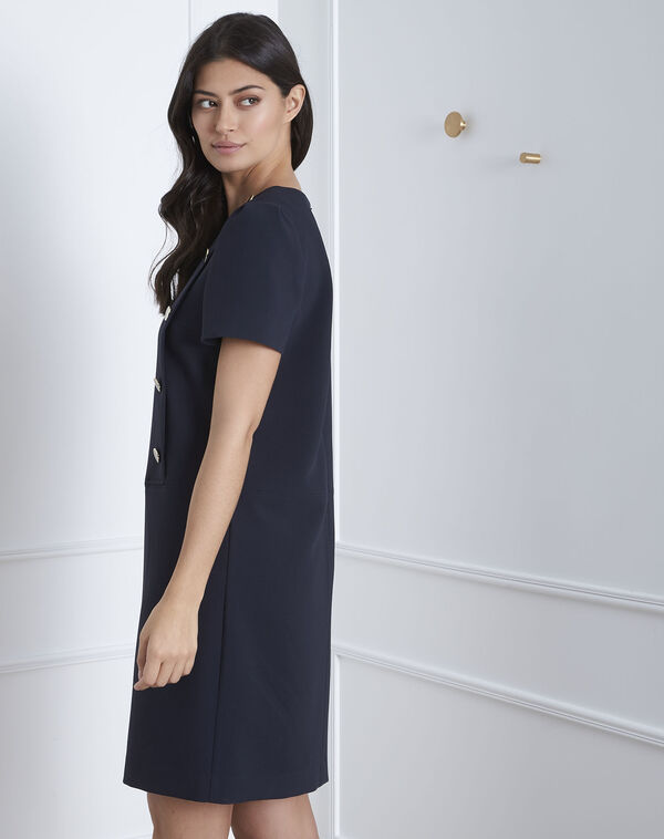 Defi navy dress with big buttons navy.