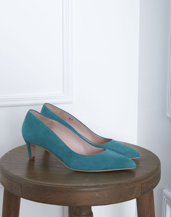 Lili green high heels in suede goatskin | 1-2-3 Lili green high heels in suede goatskin PhotoZ | 1-2-3