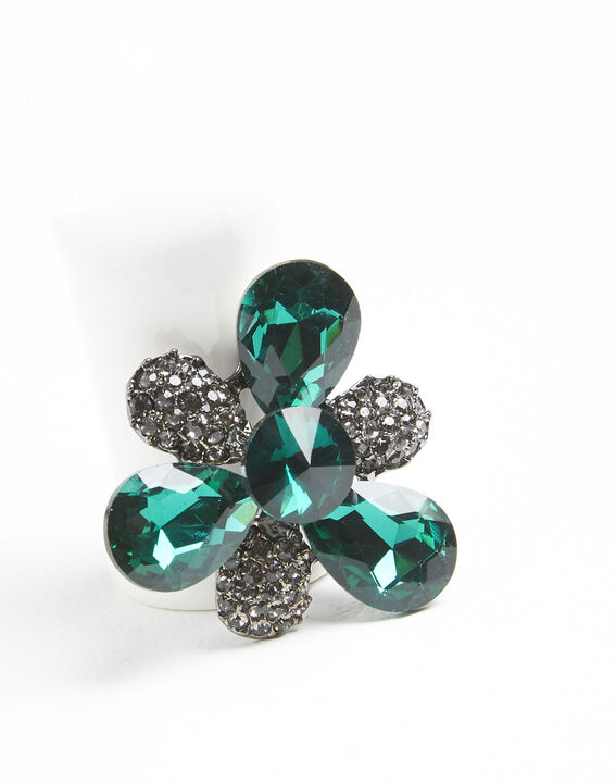 Xiao silver trefoil brooch with grey stones | 1-2-3 Xiao silver trefoil brooch with grey stones PhotoZ | 1-2-3