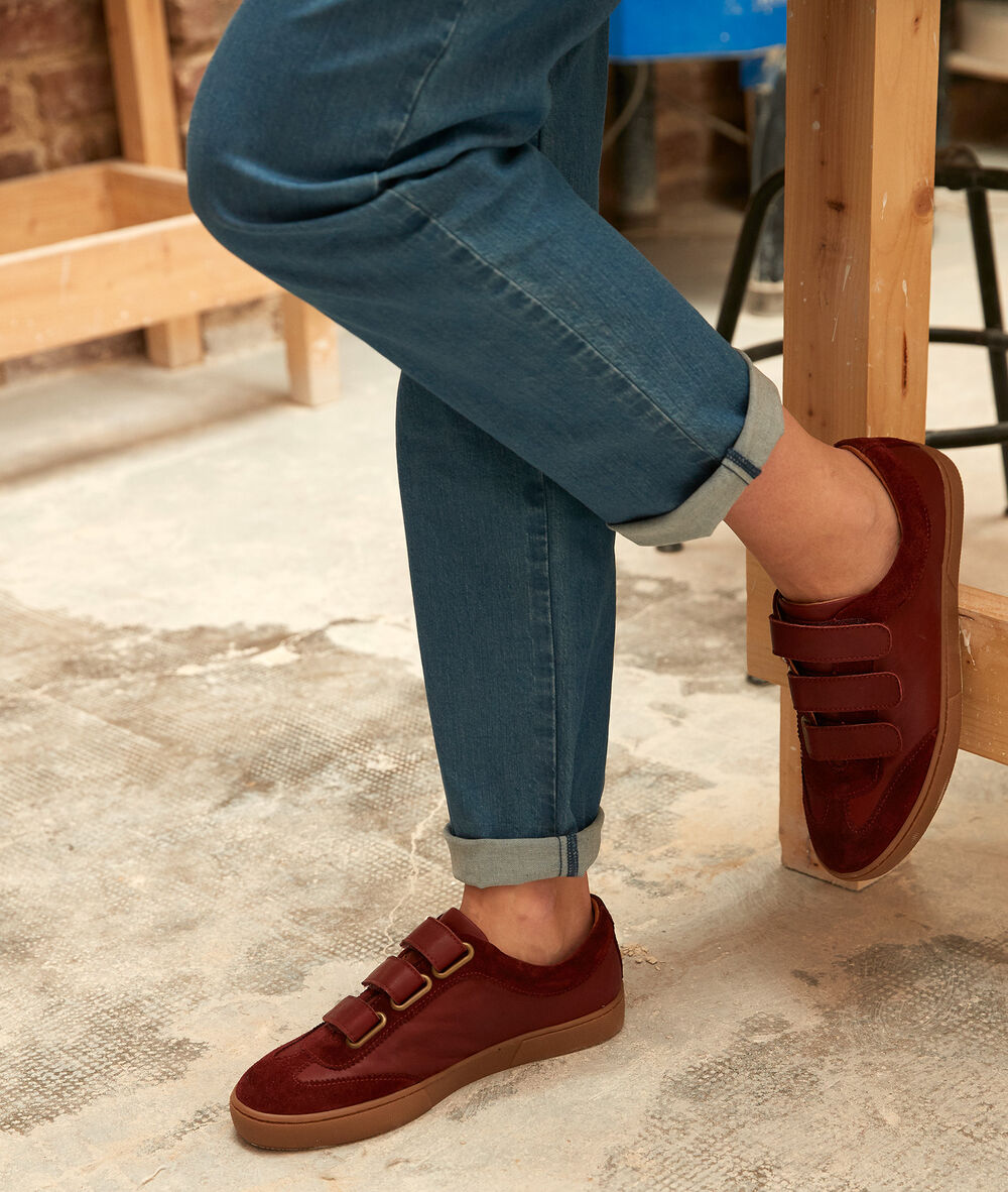 Vic bordeaux leather trainers bordeaux fonce.