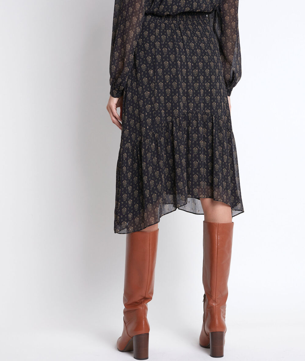 Bea gold printed skirt noir.