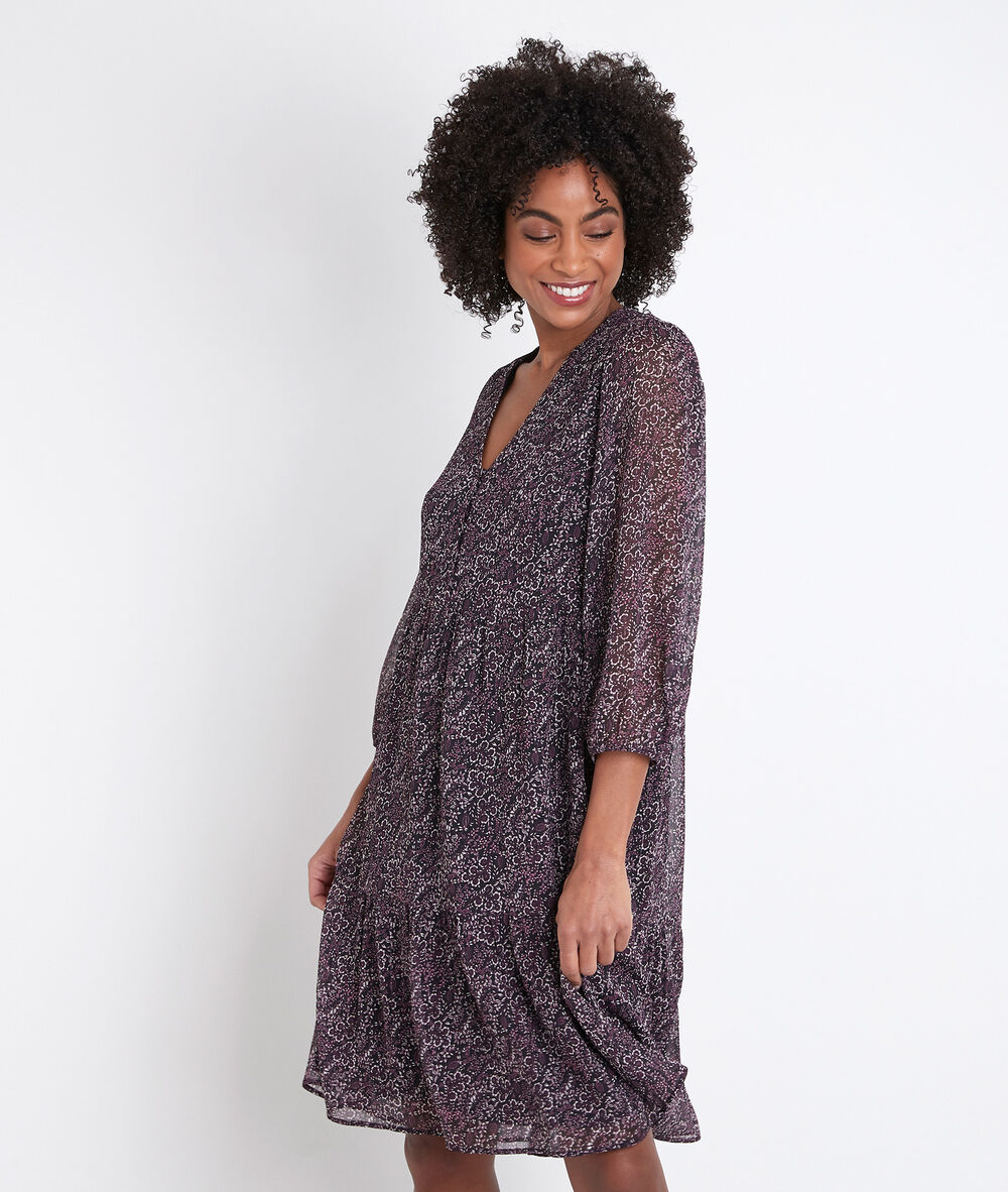 Nara printed fuchsia dress fuchsia.