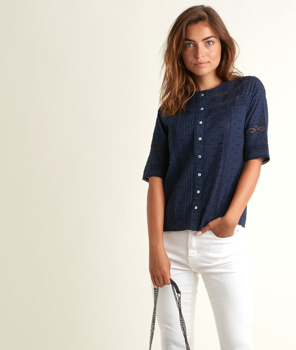 Edia blue lace blouse | 1-2-3 Edia blue lace blouse PhotoZ | 1-2-3